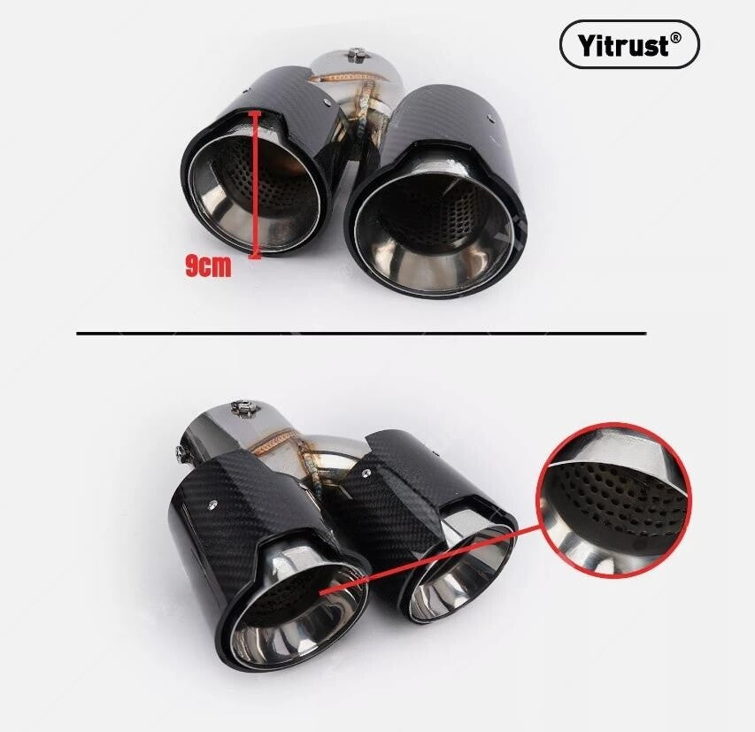 STAINLESS QUAD EXHAUST TIP FINISHERS FOR 2019-25 G20 M340i 330i CARBON FIBER n