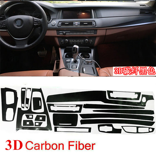 3D Carbon Fiber Pattern Interior Trim Stickers Fit For 2011-17 for BMW 5 Series F10 Q