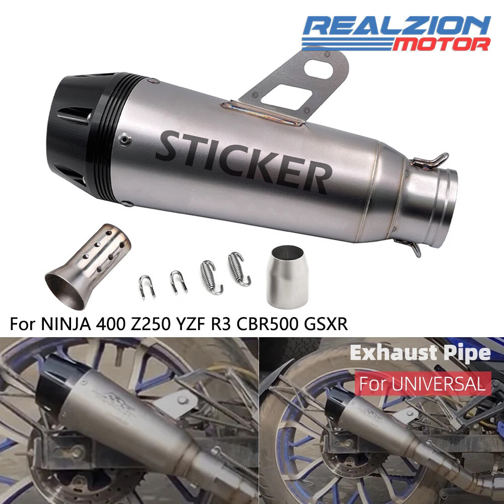 Universal Exhaust Muffler Escape Link Pipe Scooter Tailpipe For 400 Z250