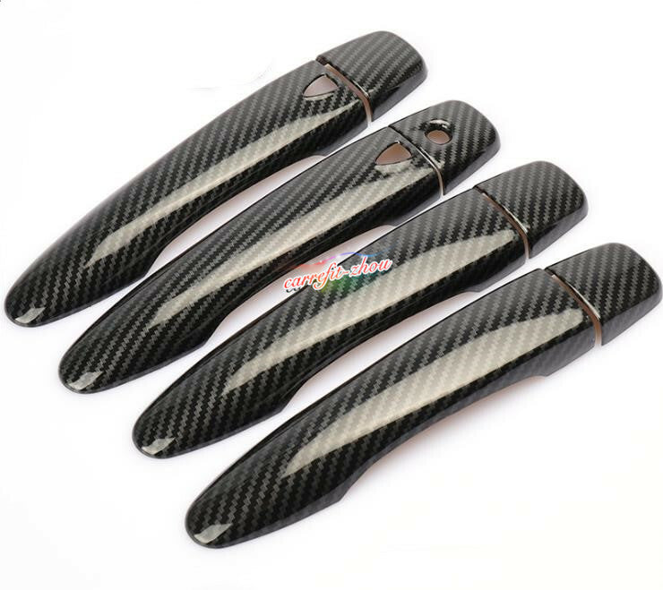 for Nissan Versa 2020~2022 Carbon Fiber ABS Car External Door Handle Cover Trim