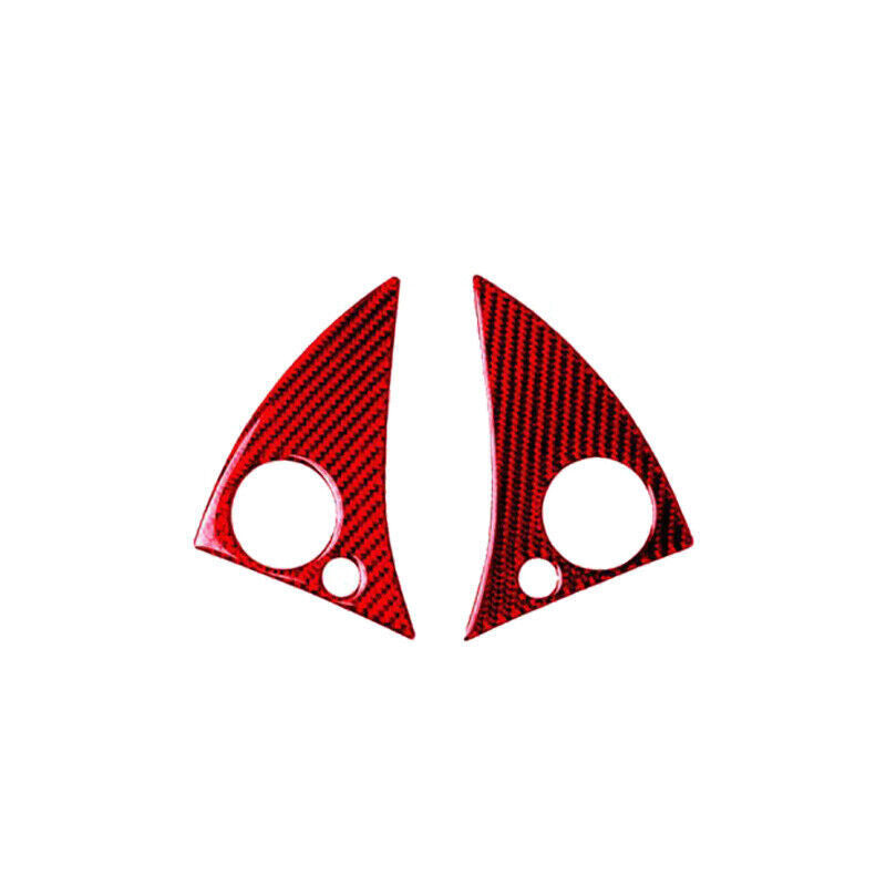 Red carbon fiber car steering wheel button decorative sticker for W204 2007-2010 n