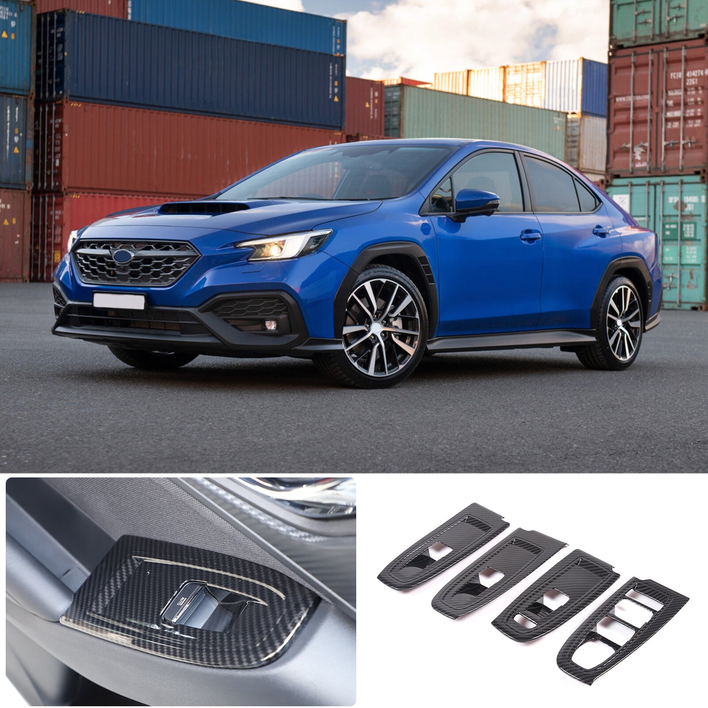For Tacoma 2016-2022 Carbon Fiber Interior Front Door Trim- v