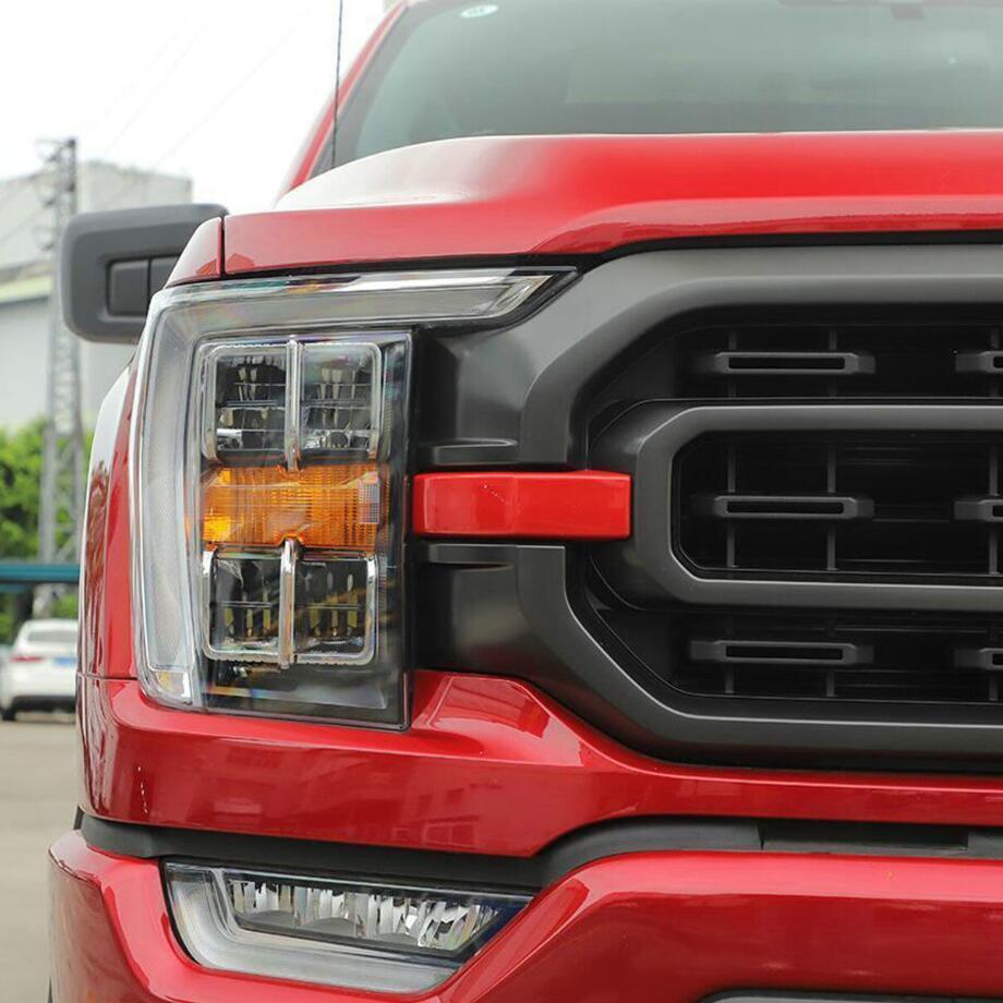 For 2021-2023 F150 ABS Red Look Front Grille Insert Cover Trim Bezels v