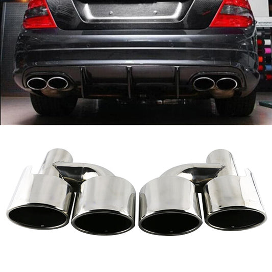 2-Pack Stainless Steel Exhaust Heads, 2.5-inch Fitting Exhaust for W204 C63 Q