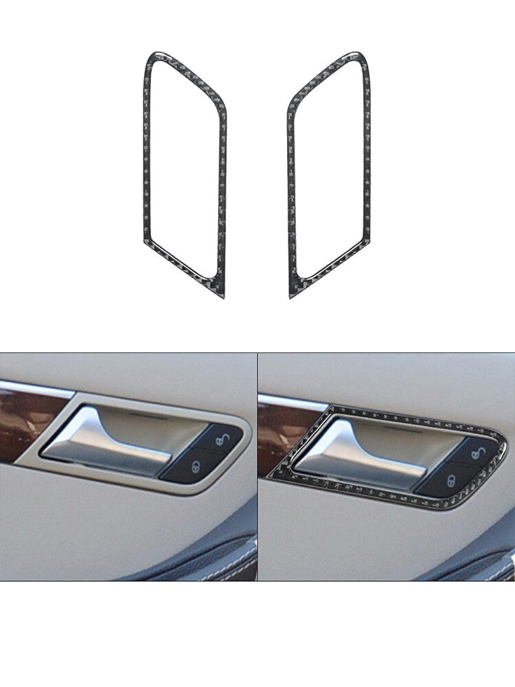 for Mercedes R-Class 2009-2012 2Pcs Front Door Handle Trim Cover Carbon Fiber