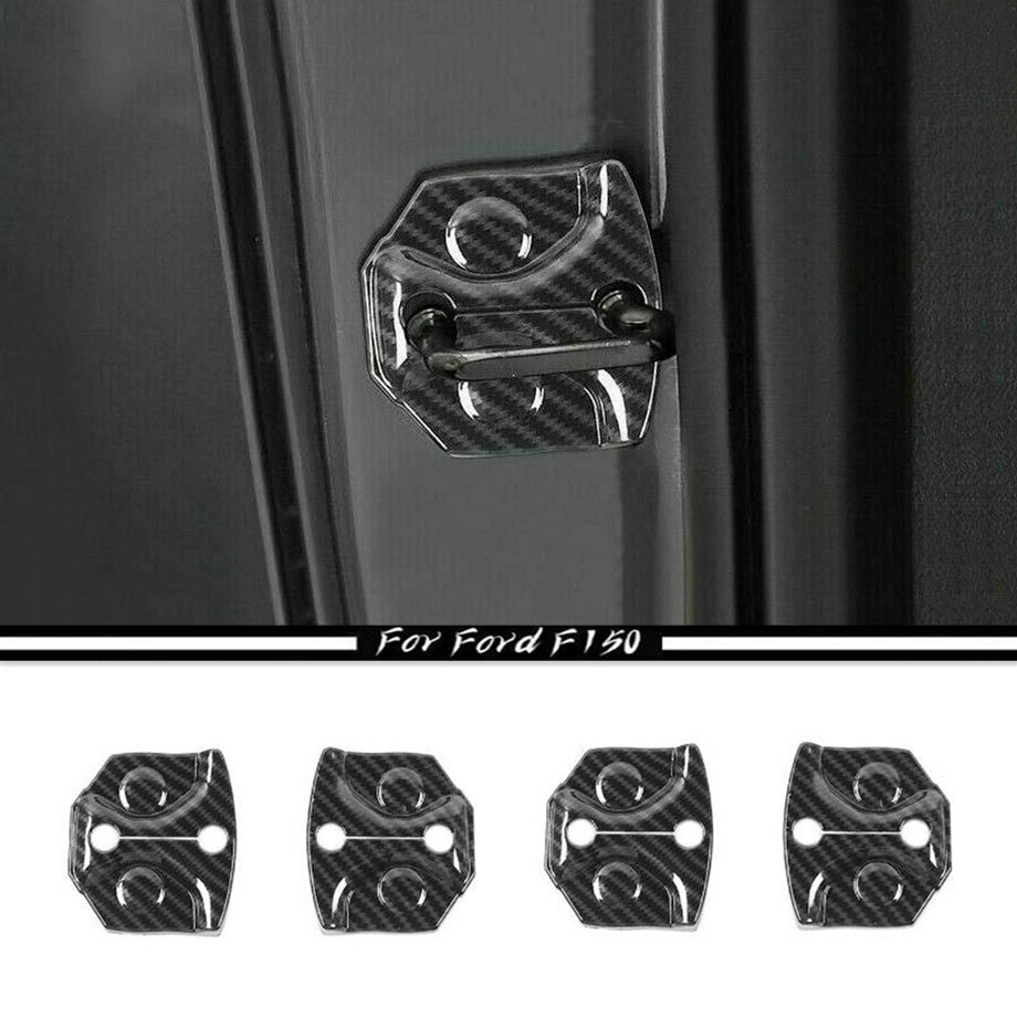 For 2015-2020 F150 Carbon Fiber Door Lock Protector Cover Buckle Trim v