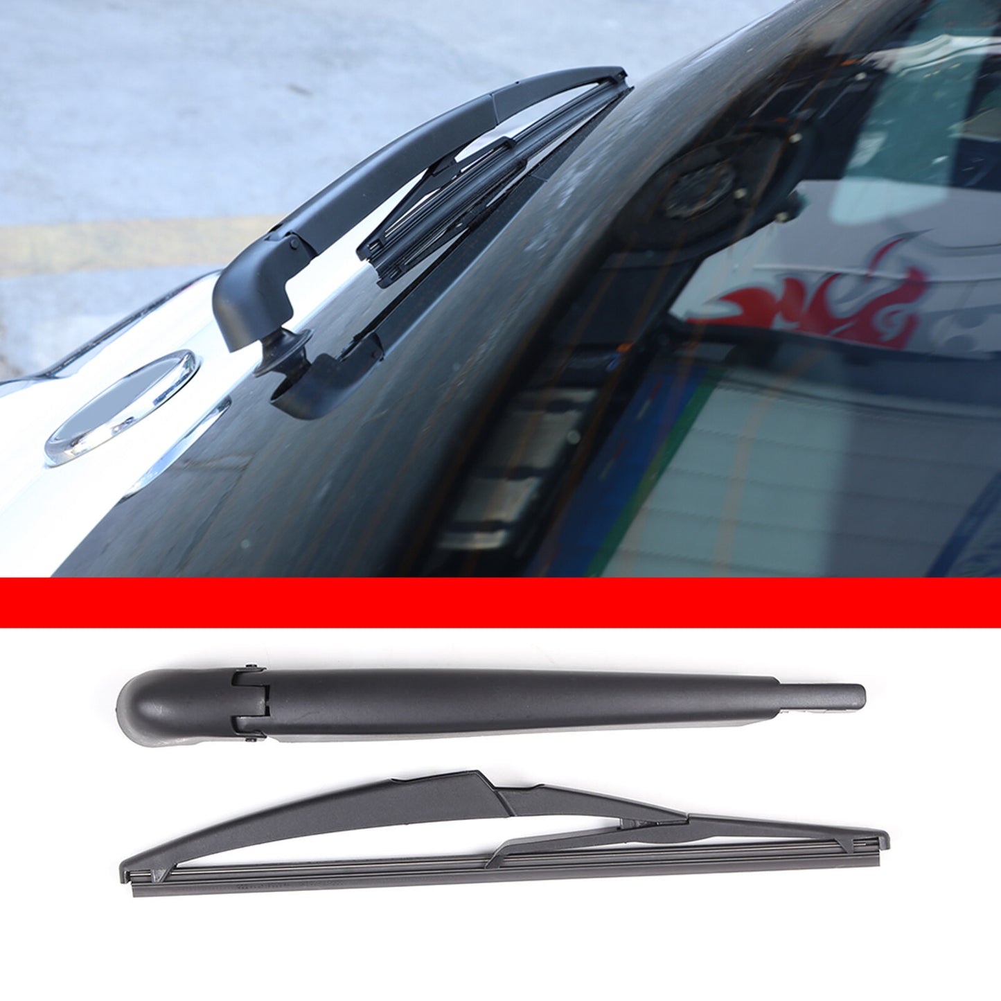 Black rear cover blade and arm kit tRIM for Fiat 500 2007 - 2017 n