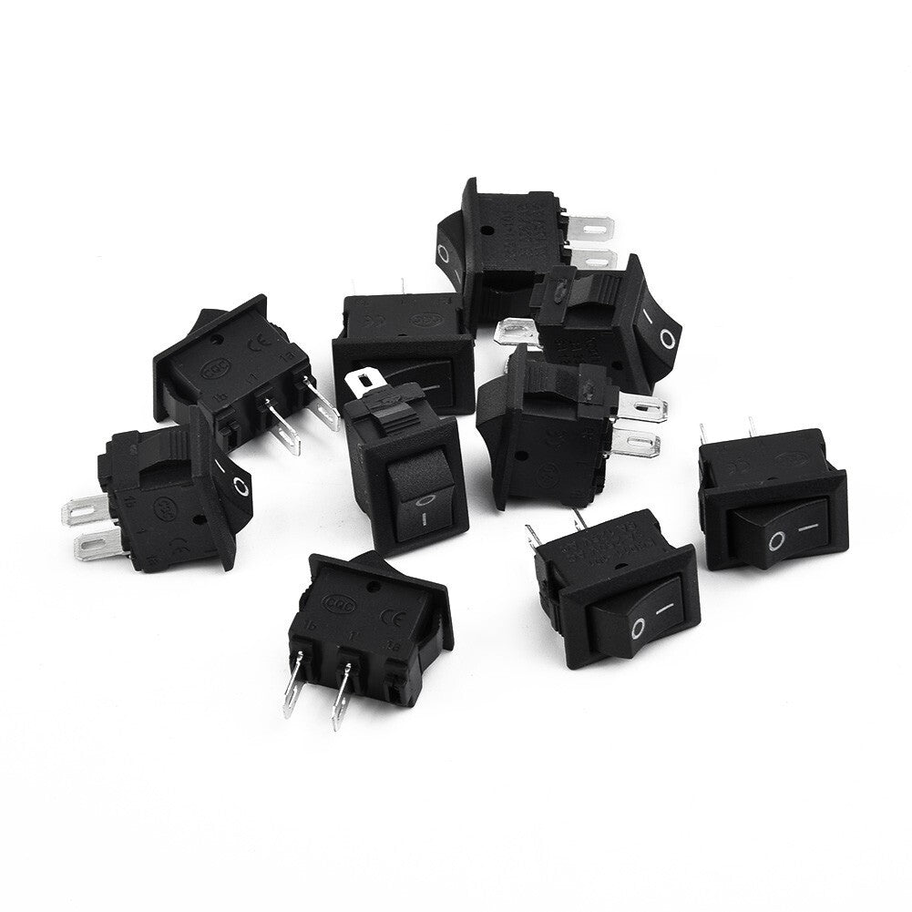 10Pcs Auto Car Truck Boat Round Rocker 250V 3A 2-Pin ON/OFF Toggle SPST Switches v