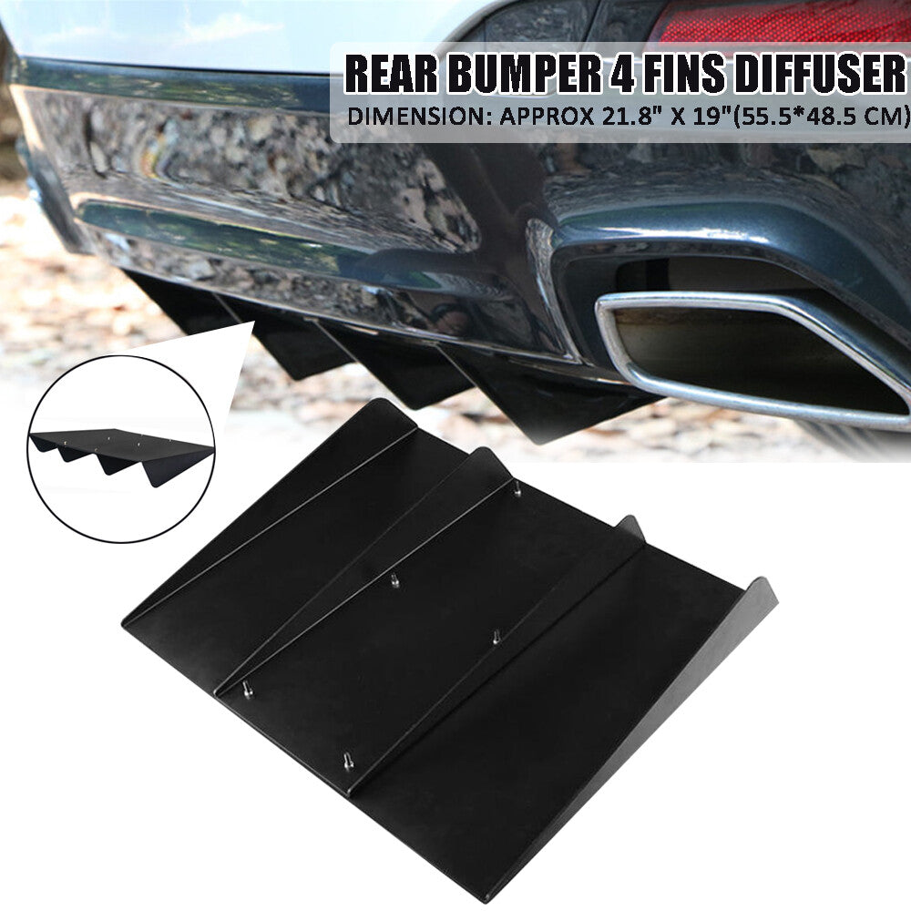Universal 4-Shark Fin Separator Rear Bumper Diffuser Fin for Honda for Acura TSX