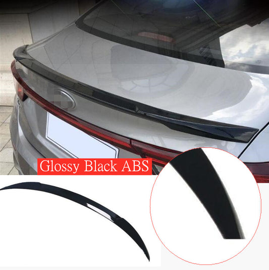 Gloss black Rear Trunk Spoiler Boot Lip Wing trim 1x For 19-22 for Kia Forte K3 B n