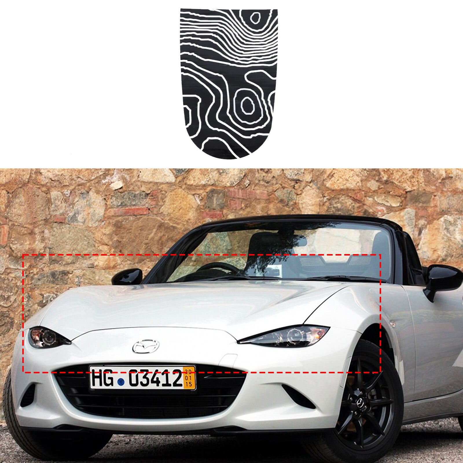 Topographical map truck cover packaging vinyl car graphics suitable for Mazda MX-5 Miata 2009-2015- n