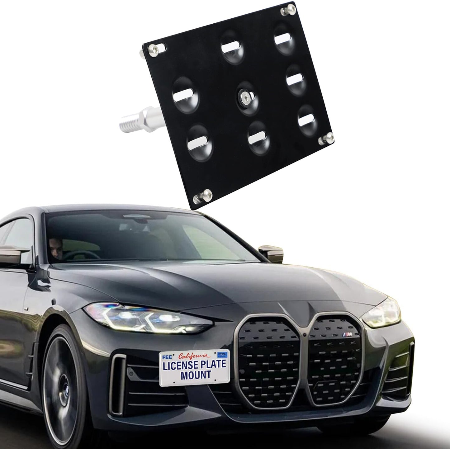 Suitable for 4 G22 G26 front bumper tow hook license plate label bracket installation - n