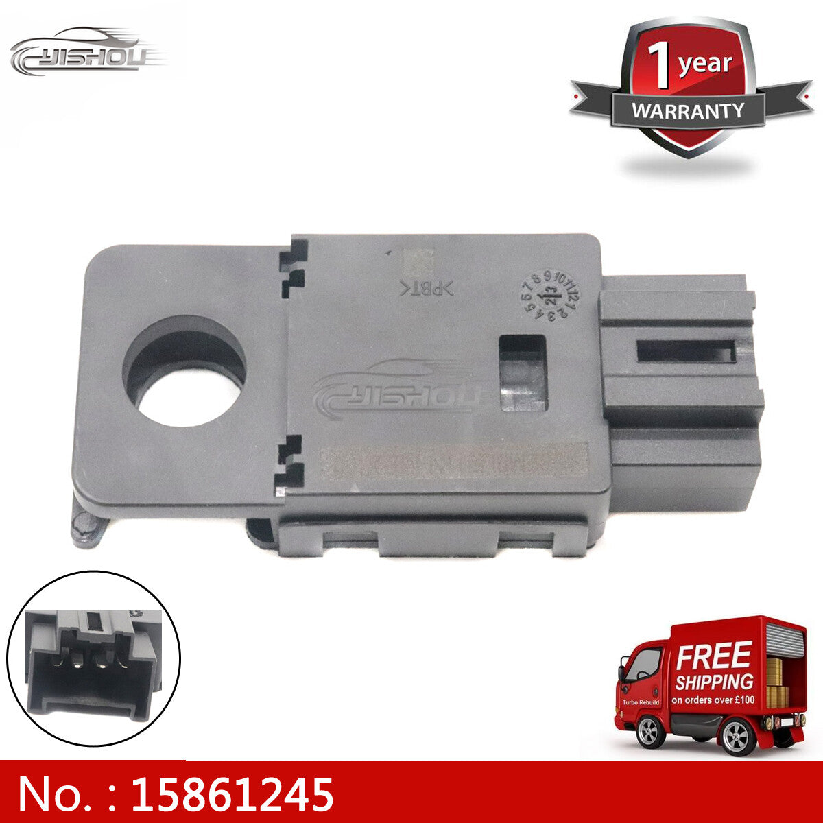 Brake light switch compatible with 2008-2009 for Chevrolet Silverado for Sierra 1500 2500 3500. 15861245