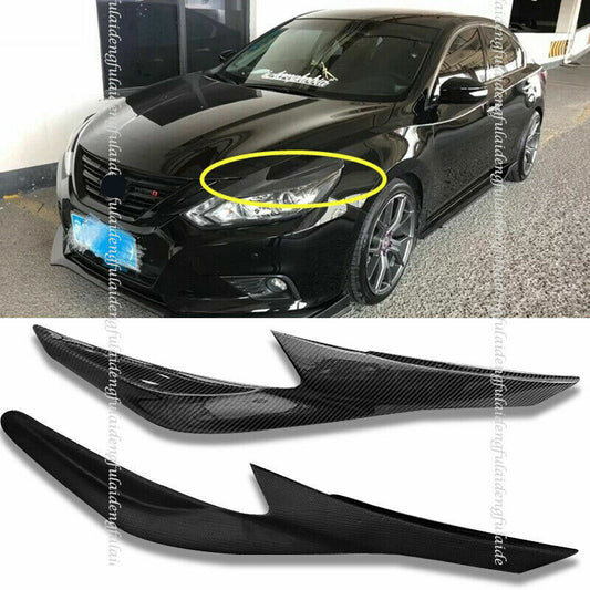 for Nissan Altima 2016-2018 Real carbon fiber headlight eyebrow strip Cover trim