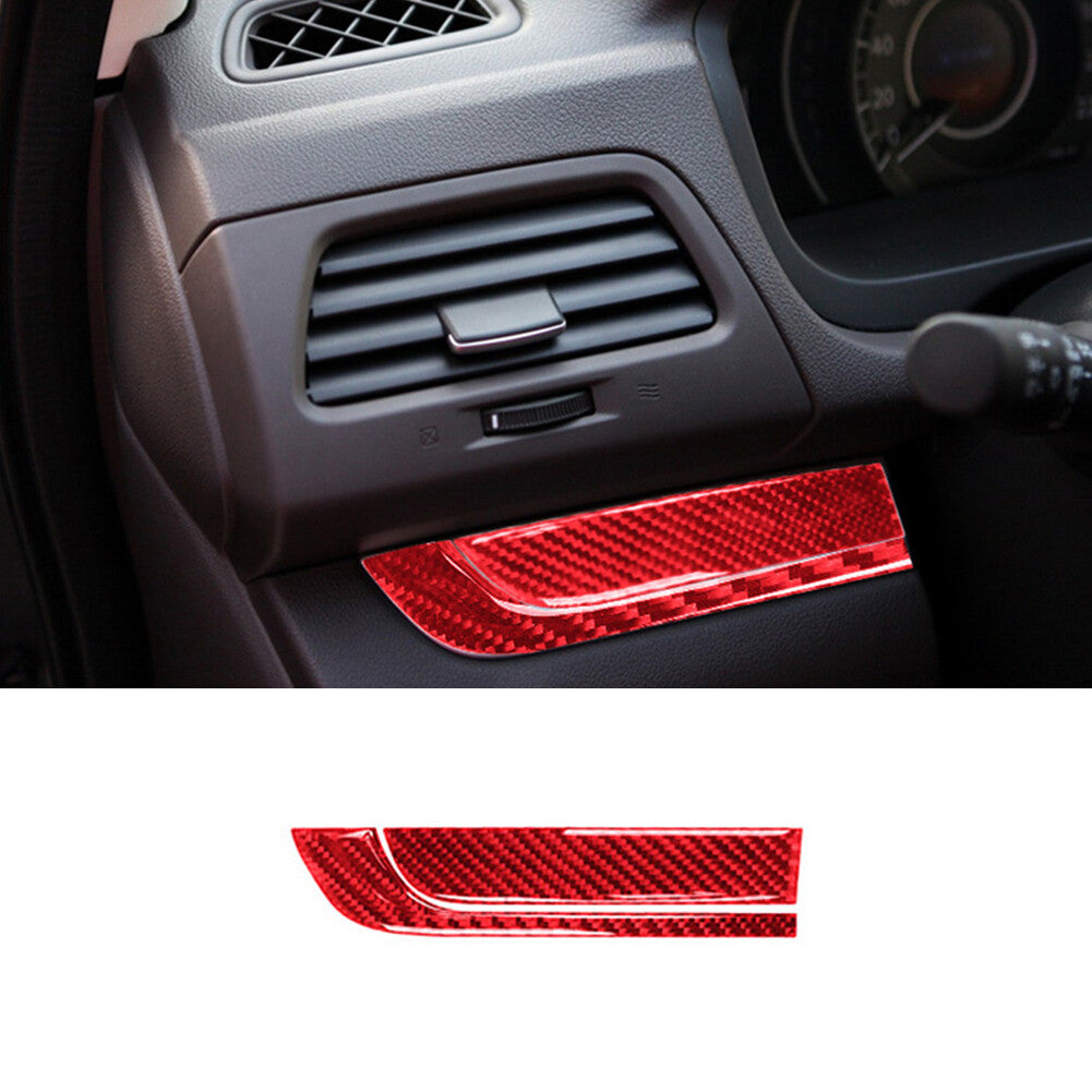 Red Carbon Fiber Driver Side Dashboard Cover Trim for Honda CRV CR-V 2012-2014
