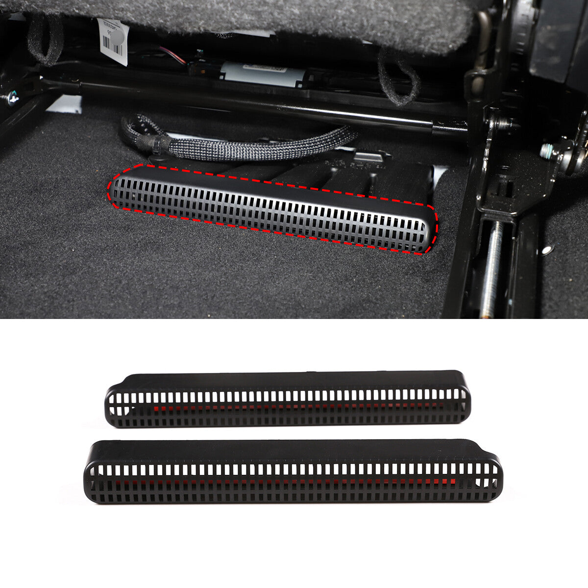 Under- for seat air socket cover for C-Class 2022 ABS Black - n