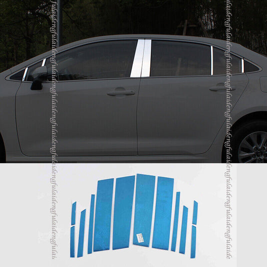 Stainless Window Pillar Posts Strip Door Trim for Toyota for Corolla Sedan 2019-2022