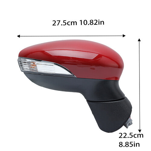 F¨¹r for Ford Fiesta MK7 08-12 Rechts Au?enspiegel Beheizbar Manuell Spiegelglas Rot