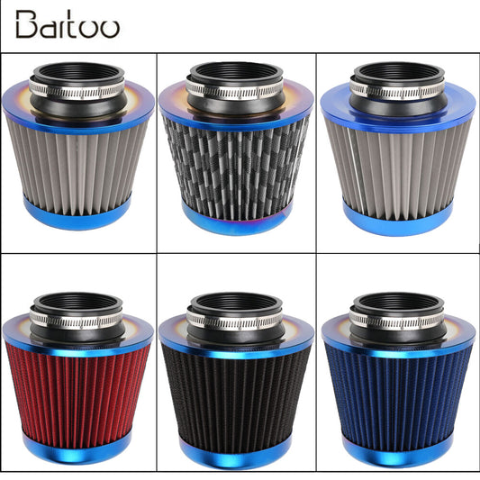 3 76mm Universal Car Air Intake Filter High Flow Cold Air Intake Performance Q
