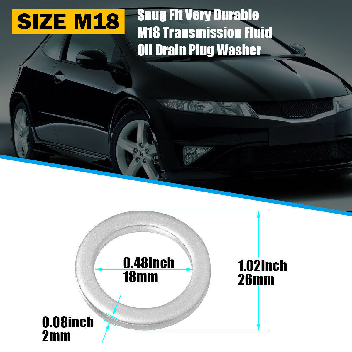 1000PCS 18mm TRANS DRAIN PLUG CRUSH WASHER GASKETS for HONDA / for ACURA 90471-PX4-000 Q