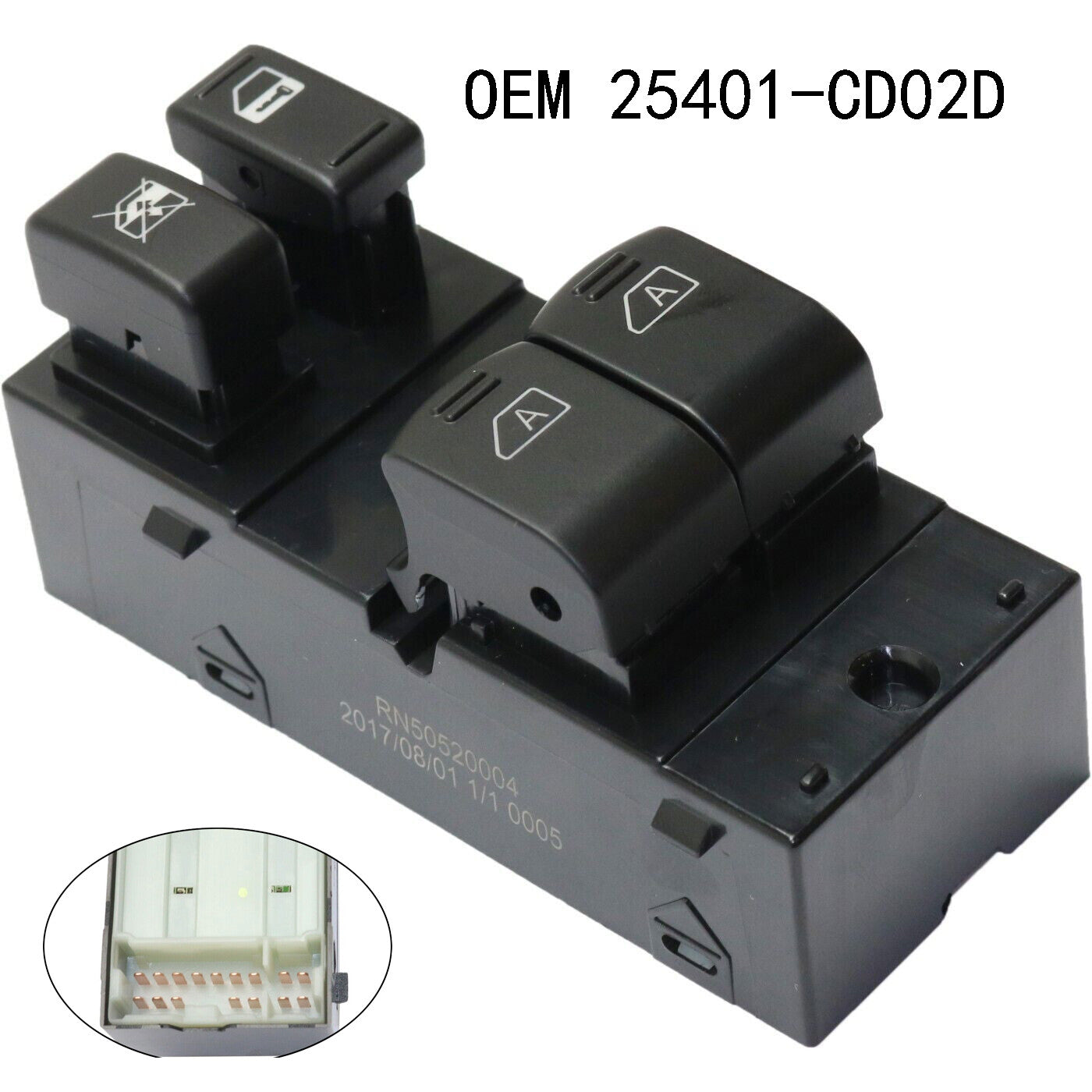 For 25401CD02D Coupe Power Window Switches Front or Rear Driver Left Side Hand