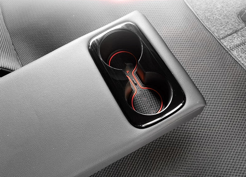 Fit for Hyundai for Tucson 2022-2023 Titanium Black Rear Water Cup Holder Panel Trim