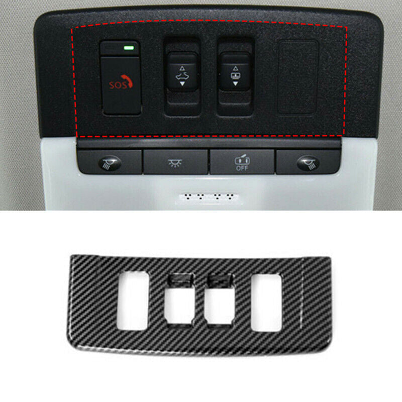 Carbon Fiber Front Reading Light Lamp Cover Trim for Nissan Rogue 2021-2023