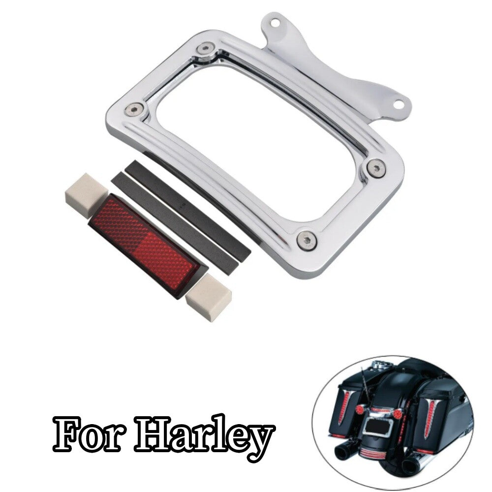 Chrome Curved License Plate Mount Frame for Harley Touring Street Road Glide CVO