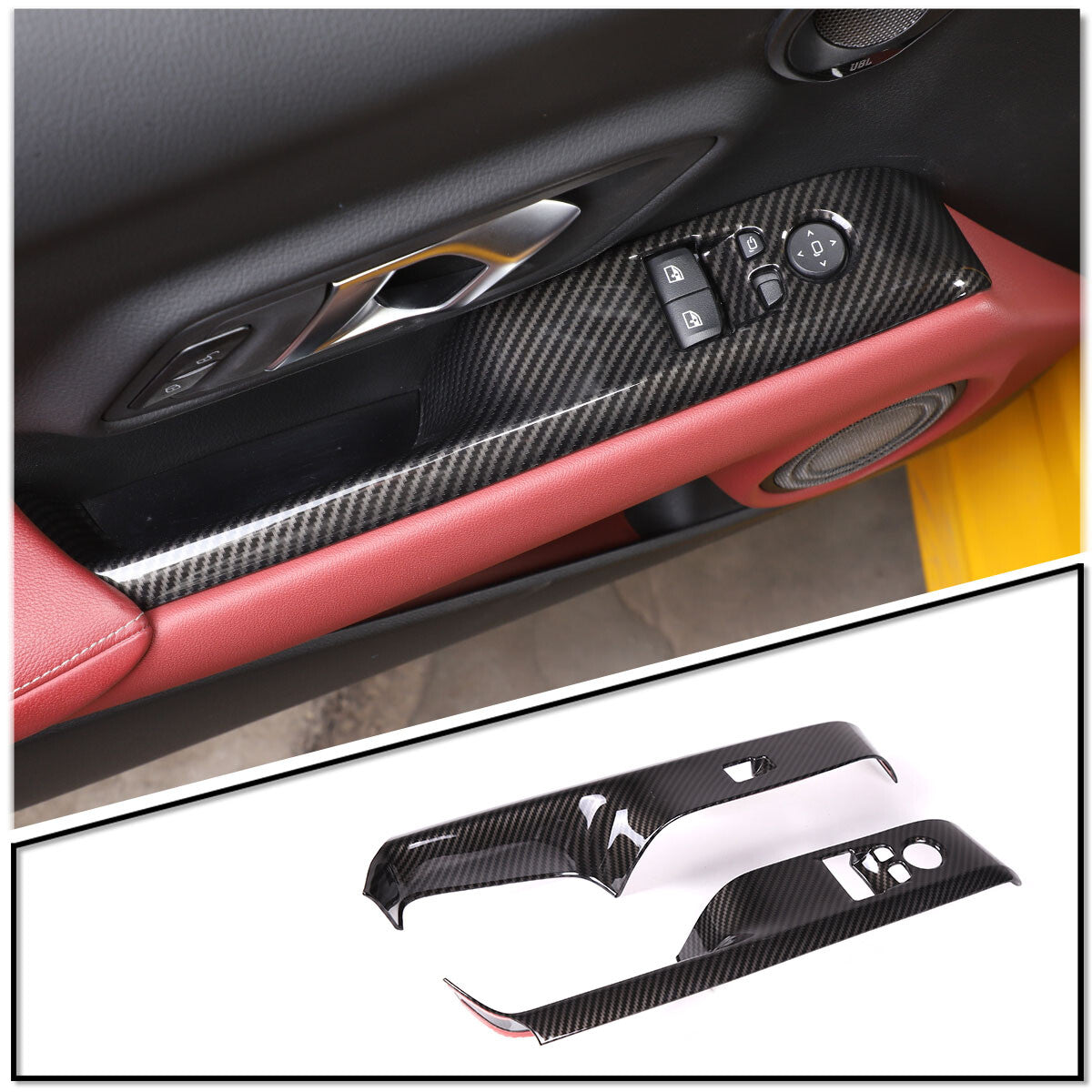 Red ABS Air Conditioning Blade Cover Trim for Tacoma 2016-2022- v