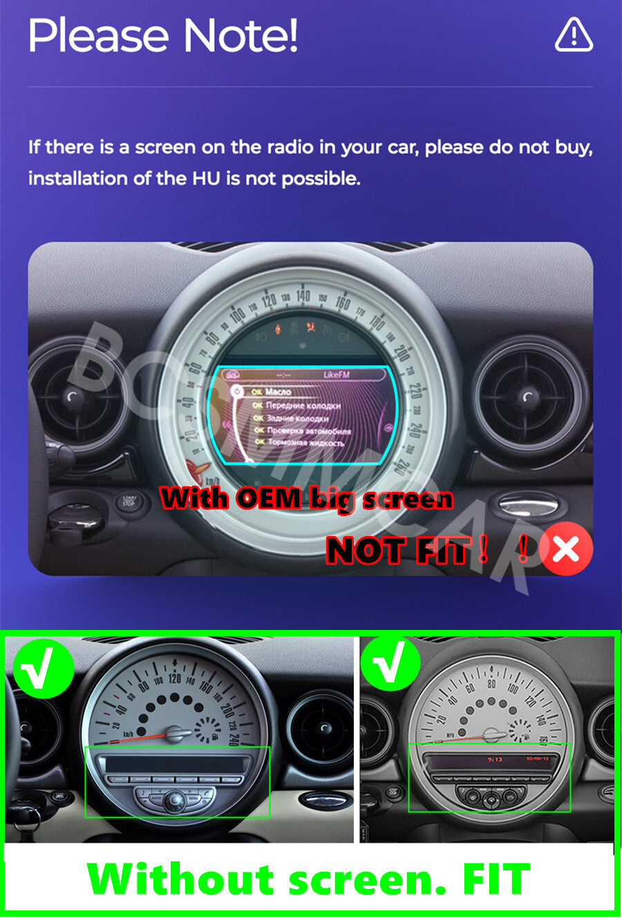 4+32GB Android 14 Stereo Radio Fit for BMW for Mini Cooper R56 R57 R58 2007-2013 GPS