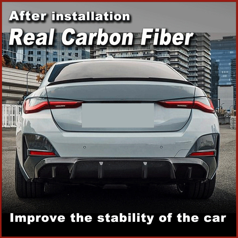 for BMW i4 M50 M Sport 2022-2023 Real Carbon Rear Bumper Diffuser Lip Spoiler
