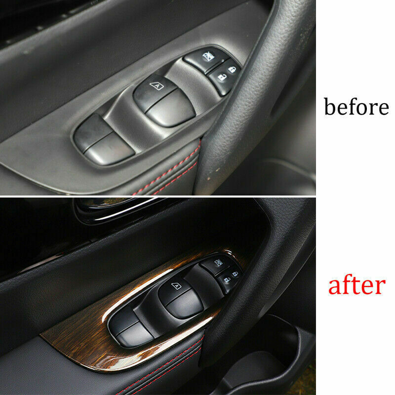 for Nissan Rogue Sport 2017-2021 Wood Grain Glass Window Lift Switch Cover Trim