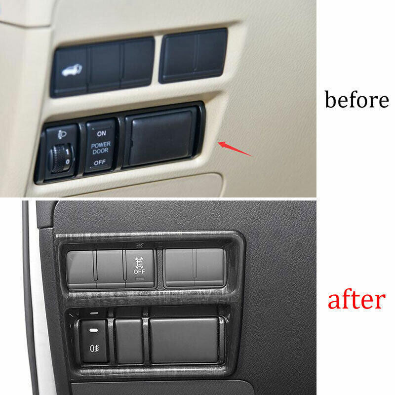 Headlight Button Frame Cover Inner for Nissan Armada Y62 17-20 Black Wood Grain