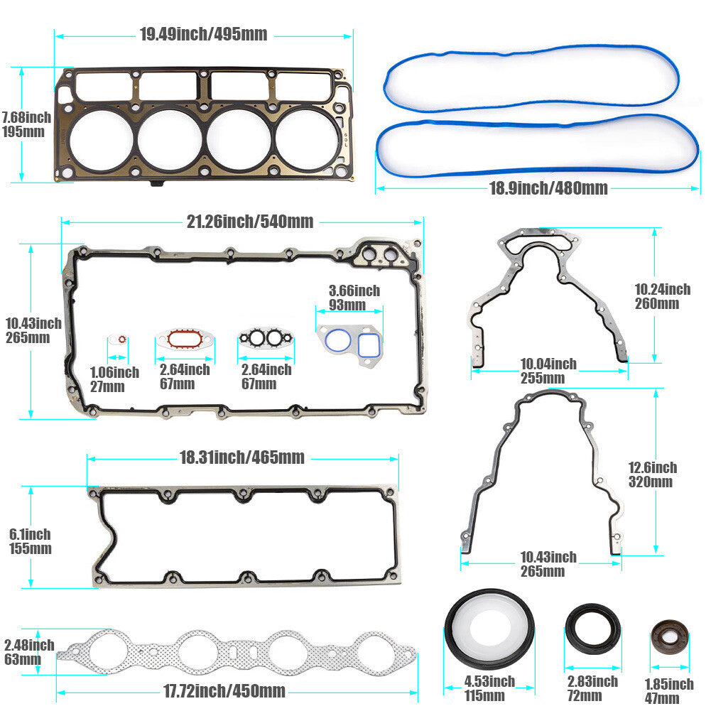 new LS gasket kit & LS9 head gaskets LS1/LS6/LQ4/LQ9/4.8/5.3/5.7/6.0L third generation - n