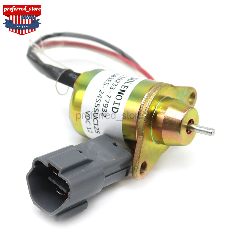 12V shut-off solenoid valve YM119233-77932 is suitable for 3D76E-6, 3D82AE-6, 4D88-6, and PC20MR-2 models. v