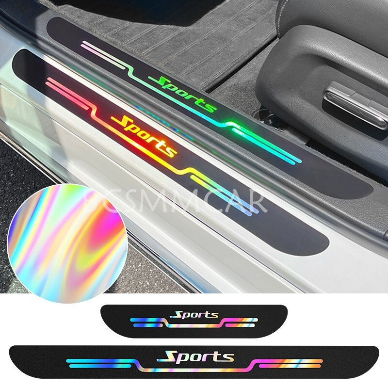 4x Car Door Plate Sill Scuff Cover Anti Scratch Decal Sticker Protector Flexible