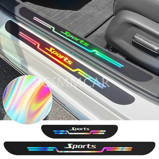 4x Car Door Plate Sill Scuff Cover Anti Scratch Decal Sticker Protector Flexible