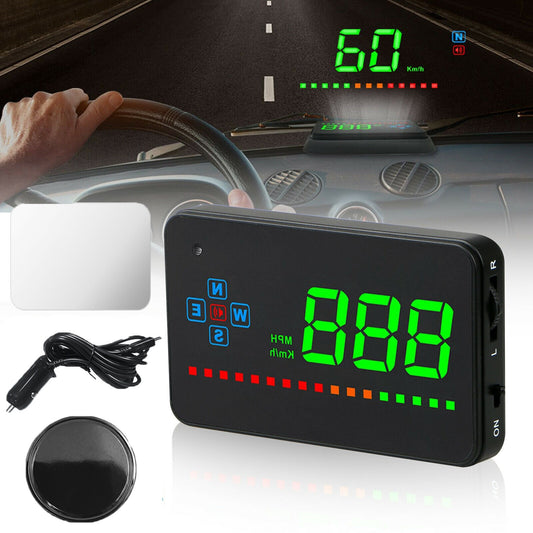 Car Digital HUD GPS Speedometer Head Up Display Overspeed MPH/KMH Warning Alarm Q