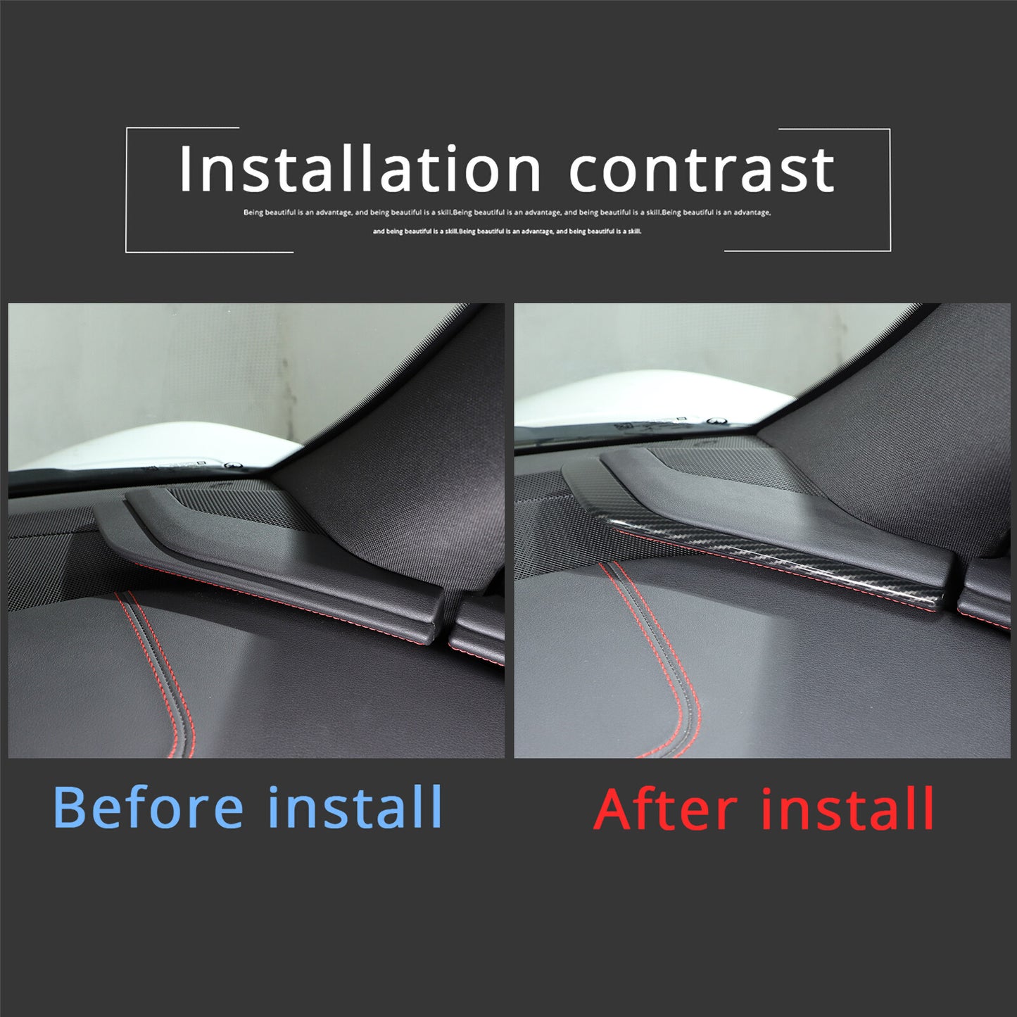 Sunshade Rear Windshield Block Cover Trim for Corvette C8 Z51 Z06 2020 - 2023 - v