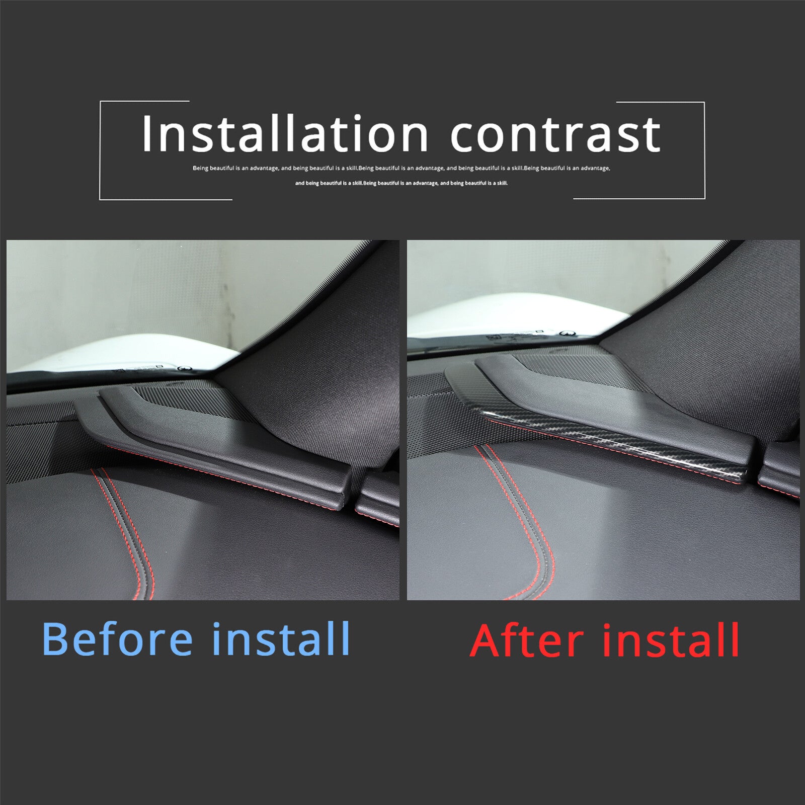 Sunshade Rear Windshield Block Cover Trim for Corvette C8 Z51 Z06 2020 - 2023 - v