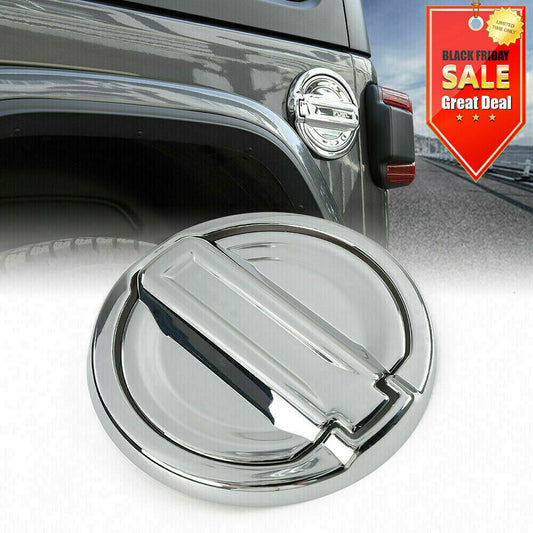 for Jeep for Wrangler JL 2018-2022 Chrome Car Fuel Tank Cap Oil Gas Cover Decor Trim