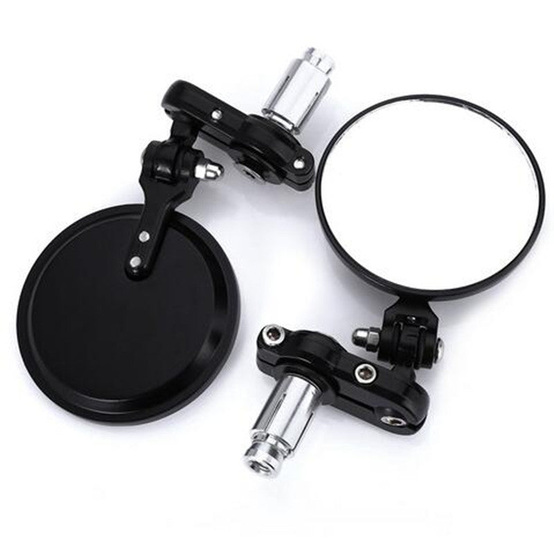 Motorcycle Rear View Handle Bar Circular Foldable Blindsight Side Convex Mirror