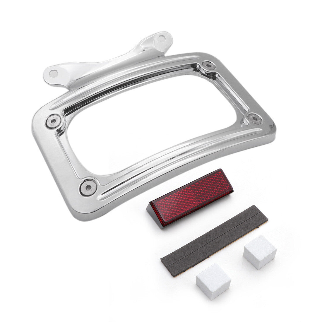 Chrome Rear Curved License Plate Frame Bracket for Harley Road Glide FLTRX 10-14 Q
