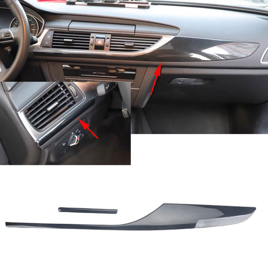 for Audi A6 2012-2018 ABS Carbon Fiber Inner Console Instrument Strip Cover Trim
