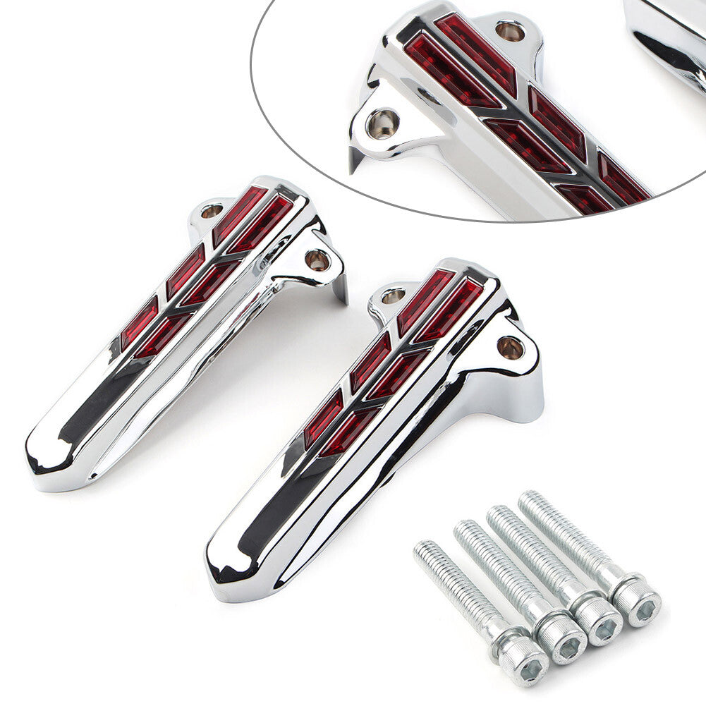 Front Lower Fork Leg Covers LED Smoke Light for Harley Touring FLHX FLHR FLHTK