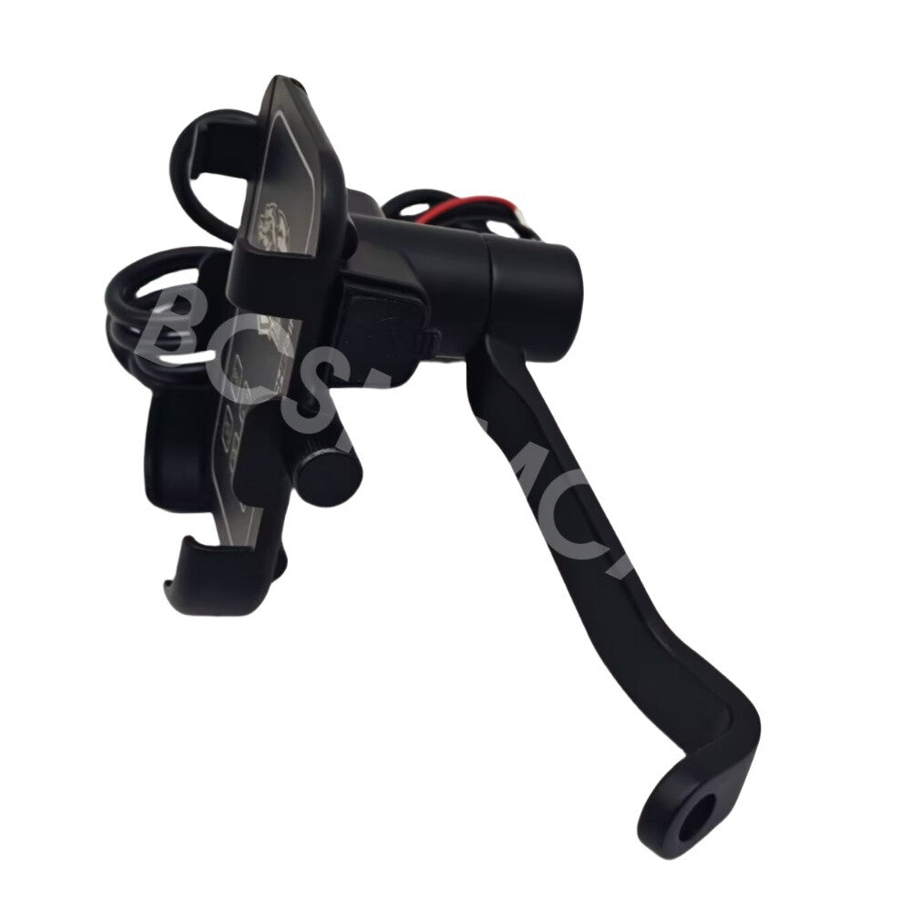 Aluminum Motorcycle Cell Phone Holder Rear Mirror Mount With USB Charger 18W