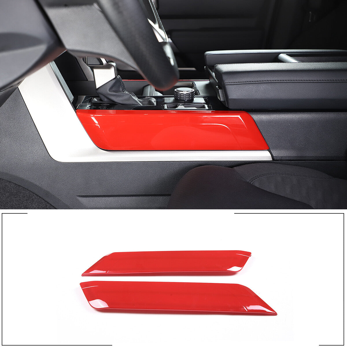 Red Car Controls Center Control Gear Panel Trim for Tacoma 2016 - 2020- v