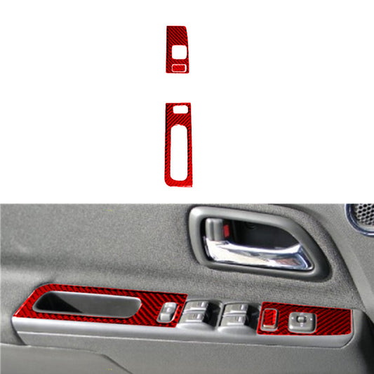 2Pcs Red Carbon Fiber Gear Shift Panel Trim Cover For 718 2016-2022 v