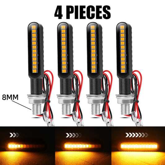 4¡Á Motorcycle Led Turn Signal Indicator Blinker Sequential Flowing Lights Amber