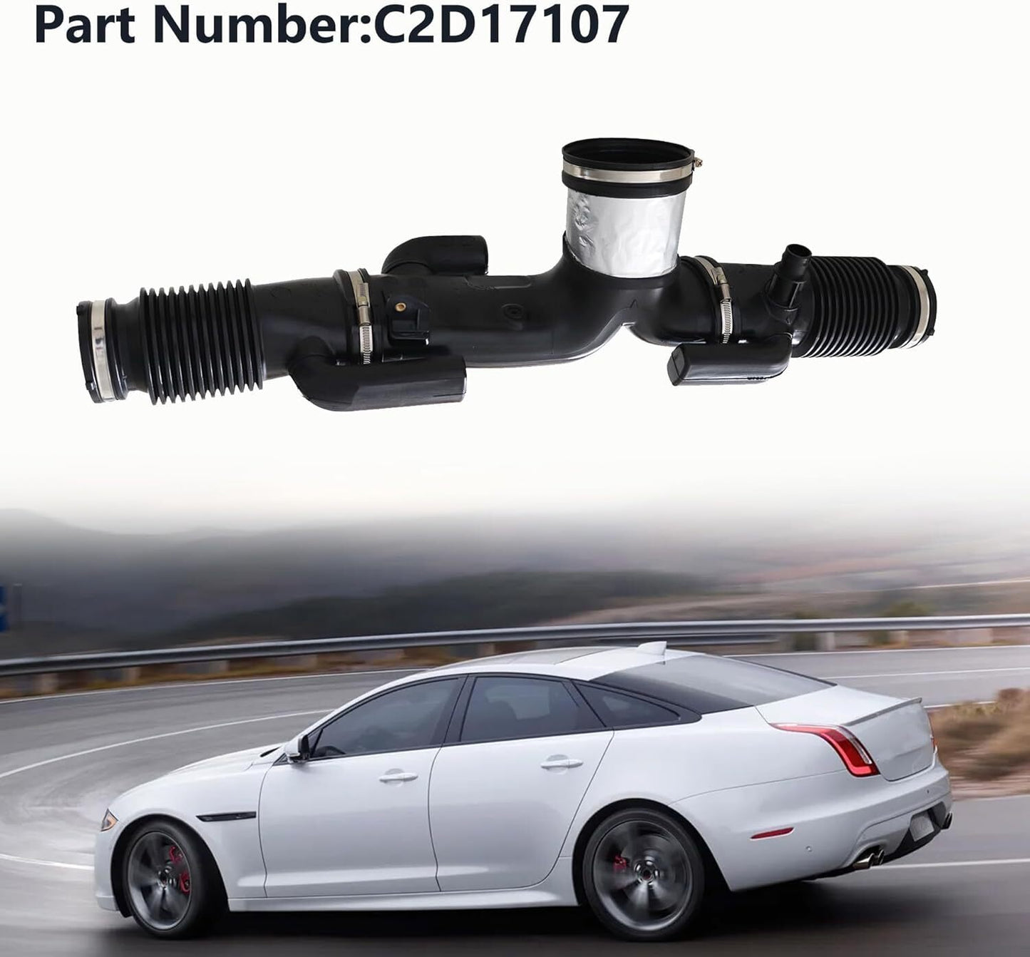 For 2013-2019 for JAGUAR XJ XJL 3.0L RWD C2D17107 AIR INTAKE RESONATOR HOSE TUBE n